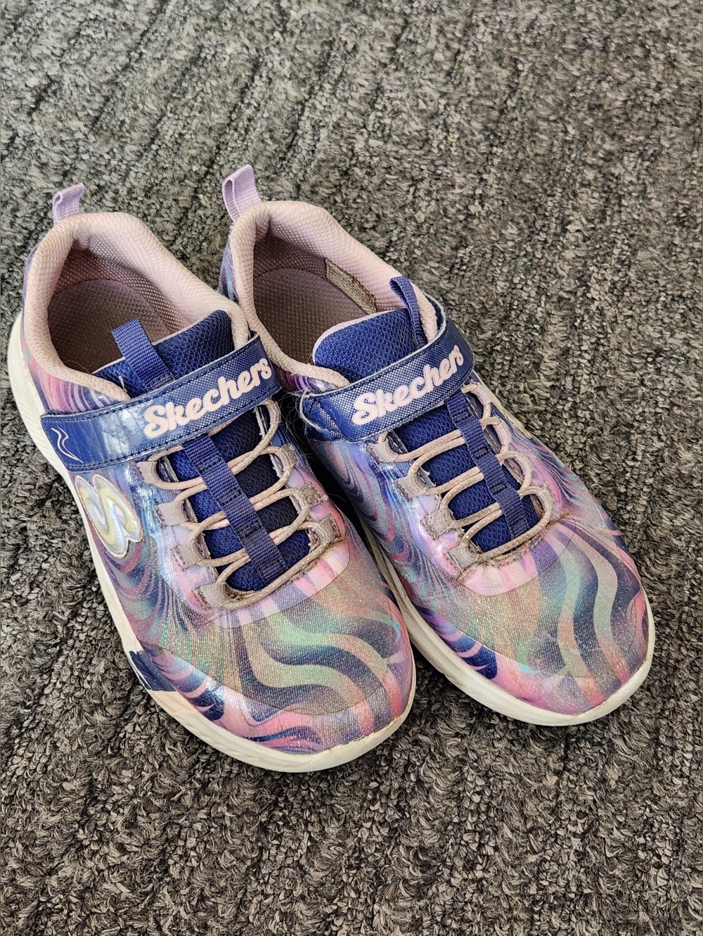 Skechers Kids Purple, Pink & Blue Swirl Glitter Sneakers